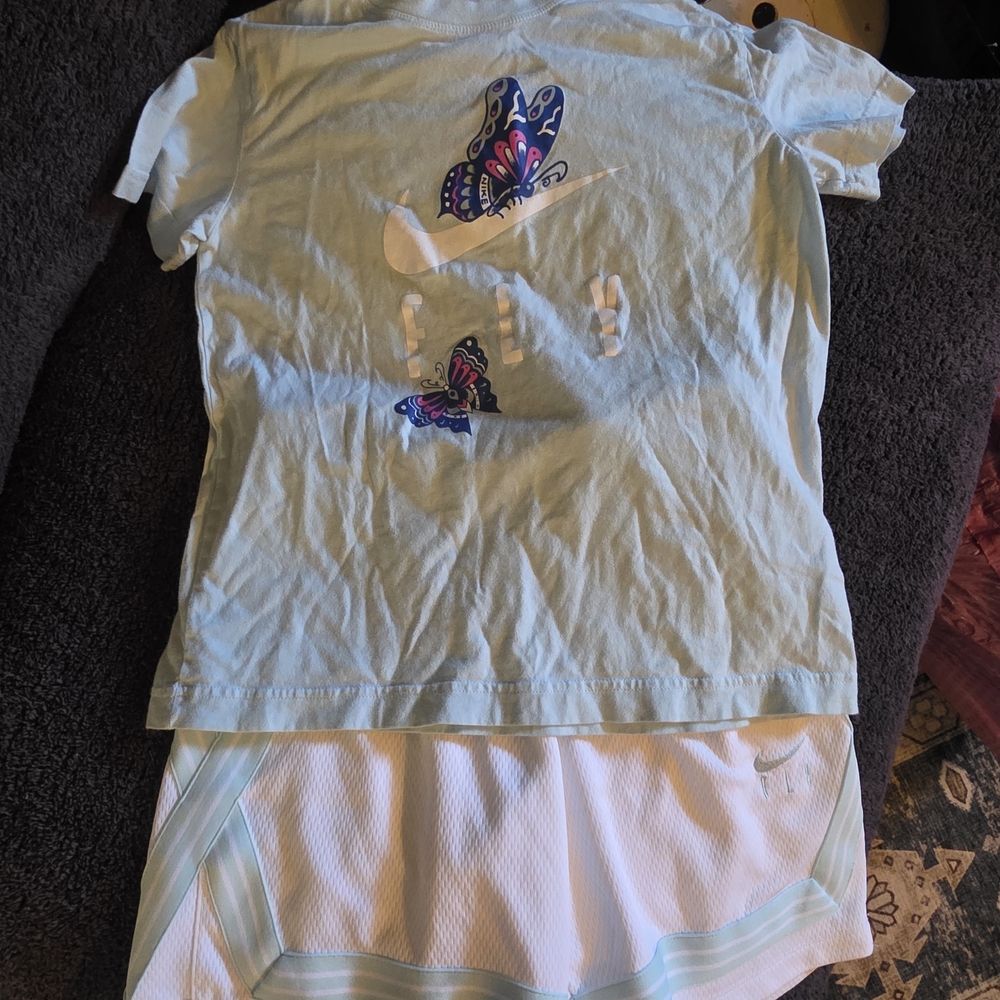 Nike Girls Dri-FIT Butterfly “Fly” Tee & Shorts Set